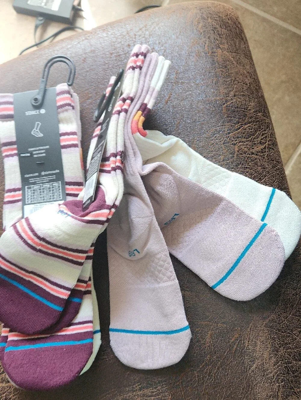 Stance Kids Crew Socks with Pink, Purple, Yellow & Blue Accents